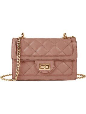 Women's Dark Mauve Quilted Mini Small Shoulder Wallet Purse Crossbody Bag